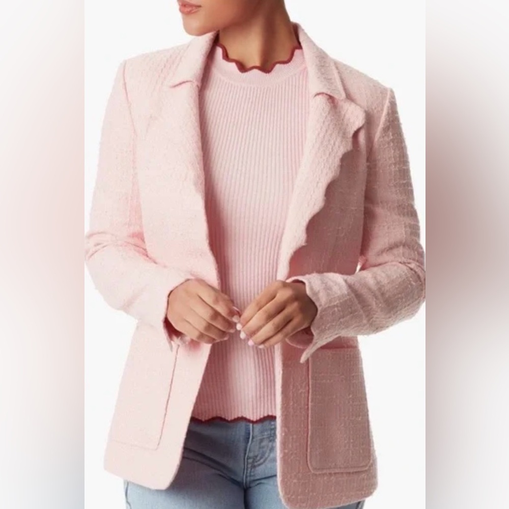 Sam Edelman Zander Scalloped Pink Blazer